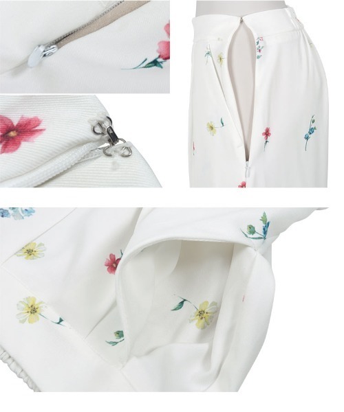 KOBE LETTUCE（コウベレタス）の「総柄プリントワイドタックパンツ（その他パンツ・レディース・オフホワイト/ネイビー・M/PM）」の7枚目の写真