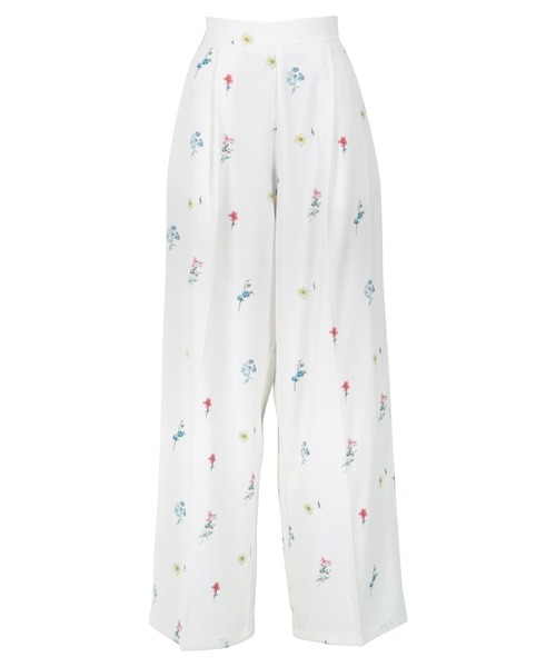 KOBE LETTUCE（コウベレタス）の「総柄プリントワイドタックパンツ（その他パンツ・レディース・オフホワイト/ネイビー・M/PM）」の5枚目の写真