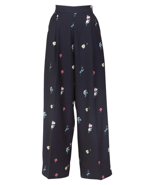 KOBE LETTUCE（コウベレタス）の「総柄プリントワイドタックパンツ（その他パンツ・レディース・オフホワイト/ネイビー・M/PM）」の4枚目の写真