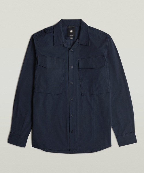 G-STAR(ジースター)の「CARGO POCKET REGULAR SHIRT/ミリタリーディテールカーゴポケットレギュラーシャツ(シャツ/ブラウス・メンズ・ダークオリーブ/ダークブルー・X-LARGE/LARGE/MEDIUM/SMALL)」の2枚目の写真