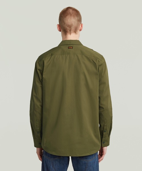 G-STAR(ジースター)の「CARGO POCKET REGULAR SHIRT/ミリタリーディテールカーゴポケットレギュラーシャツ(シャツ/ブラウス・メンズ・ダークオリーブ/ダークブルー・X-LARGE/LARGE/MEDIUM/SMALL)」の3枚目の写真