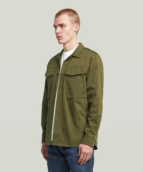 G-STAR(ジースター)の「CARGO POCKET REGULAR SHIRT/ミリタリーディテールカーゴポケットレギュラーシャツ(シャツ/ブラウス・メンズ・ダークオリーブ/ダークブルー・X-LARGE/LARGE/MEDIUM/SMALL)」の4枚目の写真