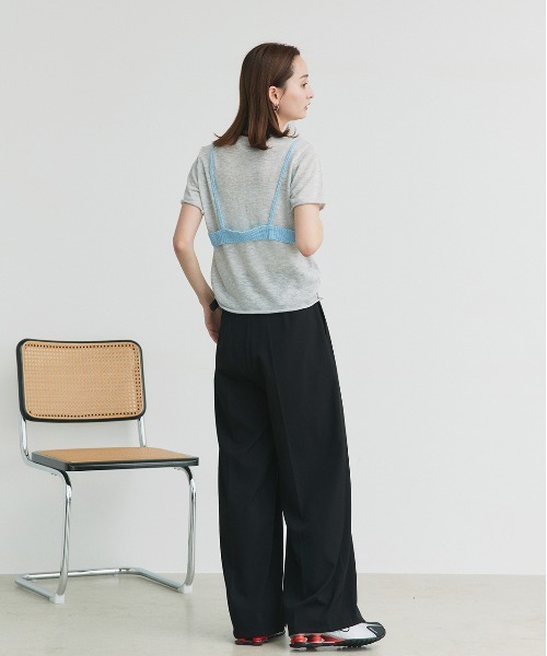 ad thie(アドティエ)の「ビスチェレイヤード サマーニットセット(Tシャツ/カットソー・レディース・オートミール/イエロー/ナチュラル/ブラック/ライトブルー・FREE)」の9枚目の写真