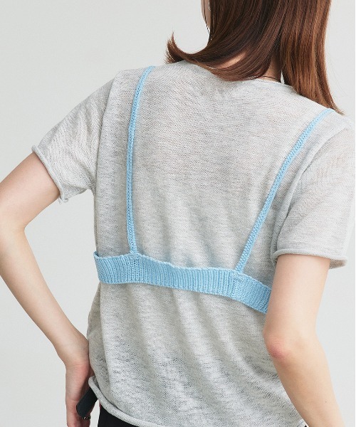 ad thie(アドティエ)の「ビスチェレイヤード サマーニットセット(Tシャツ/カットソー・レディース・オートミール/イエロー/ナチュラル/ブラック/ライトブルー・FREE)」の12枚目の写真