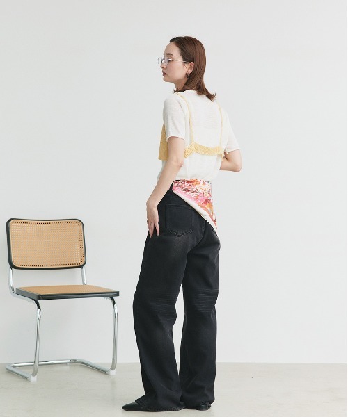 ad thie(アドティエ)の「ビスチェレイヤード サマーニットセット(Tシャツ/カットソー・レディース・オートミール/イエロー/ナチュラル/ブラック/ライトブルー・FREE)」の17枚目の写真