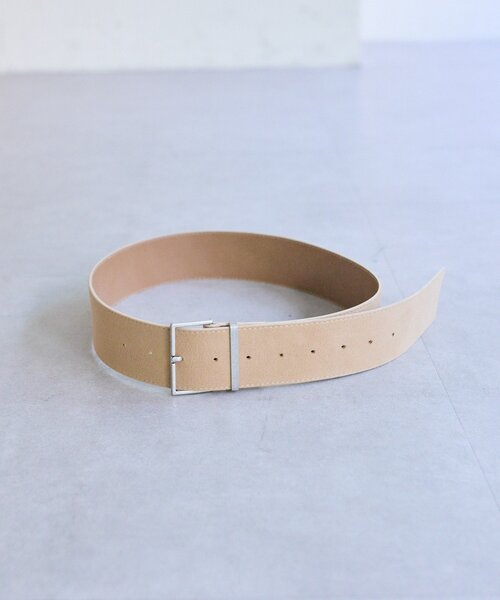 mystic（ミスティック）の「スクエアバックルワイドベルト（ベルト・レディース・ベージュ・ONE SIZE）」の4枚目の写真