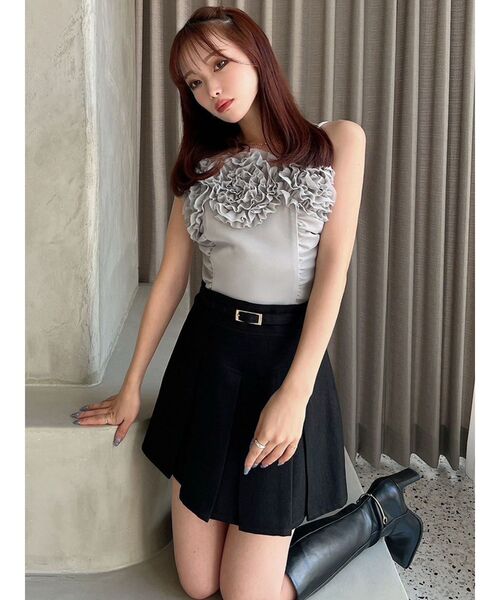 RESEXXY（リゼクシー）の「プリーツミニスカート【セットアップ着用可能】（スカート・レディース・チャコールグレー/ブラック/その他1/ピンク・FREE）」の9枚目の写真