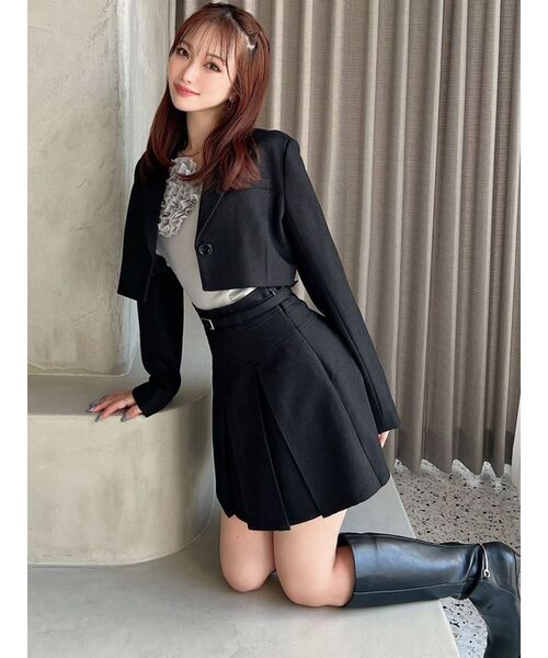 RESEXXY（リゼクシー）の「プリーツミニスカート【セットアップ着用可能】（スカート・レディース・チャコールグレー/ブラック/その他1/ピンク・FREE）」の12枚目の写真