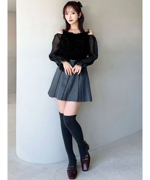 RESEXXY（リゼクシー）の「プリーツミニスカート【セットアップ着用可能】（スカート・レディース・チャコールグレー/ブラック/その他1/ピンク・FREE）」の19枚目の写真