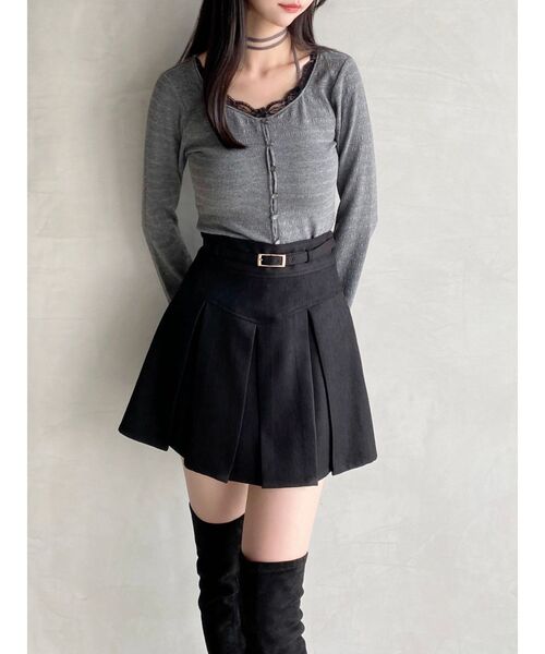 RESEXXY（リゼクシー）の「プリーツミニスカート【セットアップ着用可能】（スカート・レディース・チャコールグレー/ブラック/その他1/ピンク・FREE）」の20枚目の写真