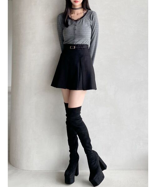 RESEXXY（リゼクシー）の「プリーツミニスカート【セットアップ着用可能】（スカート・レディース・チャコールグレー/ブラック/その他1/ピンク・FREE）」の21枚目の写真