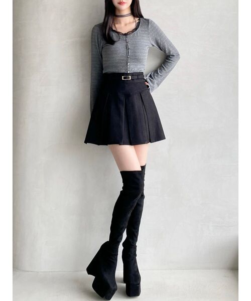 RESEXXY（リゼクシー）の「プリーツミニスカート【セットアップ着用可能】（スカート・レディース・チャコールグレー/ブラック/その他1/ピンク・FREE）」の22枚目の写真