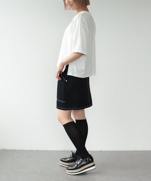 Three Four Time(スリーフォータイム)の「TFTオリジナルネコTシャツ(Tシャツ/カットソー・レディース・ホワイト/ブラック・FREE)」の7枚目の写真