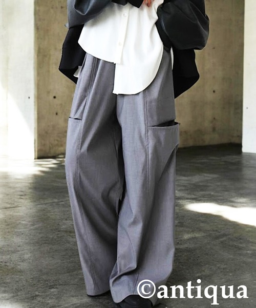 antiqua(アンティカ)の「カーゴパンツ(カーゴパンツ・レディース・グレー/ブラック・LARGE/MEDIUM)」の2枚目の写真