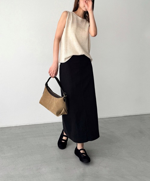 CANAL JEAN（キャナルジーン）の「El mar　リヨセルリネンニットタンクトップ（タンクトップ・レディース・オートミール/ブラック/サックスブルー/チャコールグレー・ONE SIZE）」の12枚目の写真