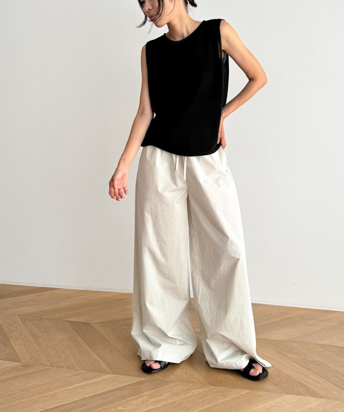 CANAL JEAN（キャナルジーン）の「El mar　リヨセルリネンニットタンクトップ（タンクトップ・レディース・オートミール/ブラック/サックスブルー/チャコールグレー・ONE SIZE）」の10枚目の写真