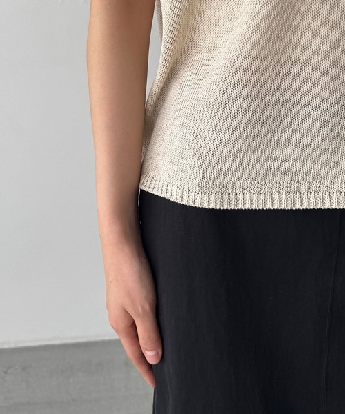 CANAL JEAN（キャナルジーン）の「El mar　リヨセルリネンニットタンクトップ（タンクトップ・レディース・オートミール/ブラック/サックスブルー/チャコールグレー・ONE SIZE）」の19枚目の写真