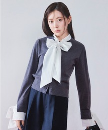 SNIDEL | ボウタイドッキングニットプルオーバー(ニット/セーター)