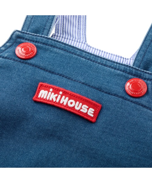 MIKI HOUSE（ミキハウス）の「【WEB限定】ストレッチニットデニムロンパース（ロンパース・キッズ・インディゴブルー・フリー(80-90cm)）」の3枚目の写真