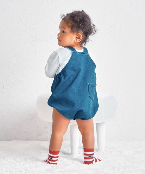 MIKI HOUSE（ミキハウス）の「【WEB限定】ストレッチニットデニムロンパース（ロンパース・キッズ・インディゴブルー・フリー(80-90cm)）」の9枚目の写真