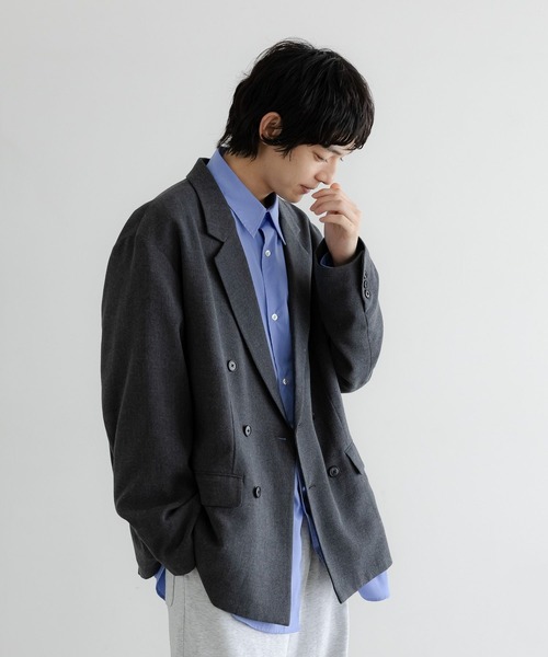 LOWRYS FARM（ローリーズファーム）の「【LFM(U)】ＴＲＷブレストテーラージャケット　 455576（テーラードジャケット・メンズ・ブラウン/その他/チャコールグレー・MEDIUM/LARGE）」の2枚目の写真