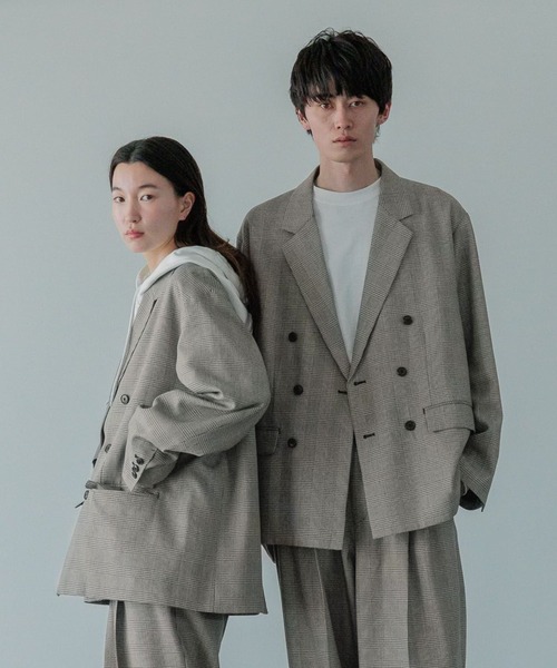 LOWRYS FARM（ローリーズファーム）の「【LFM(U)】ＴＲＷブレストテーラージャケット　 455576（テーラードジャケット・メンズ・ブラウン/その他/チャコールグレー・MEDIUM/LARGE）」の3枚目の写真