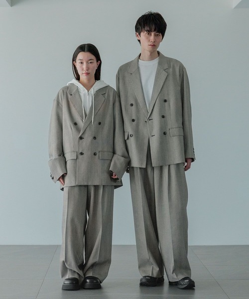 LOWRYS FARM（ローリーズファーム）の「【LFM(U)】ＴＲＷブレストテーラージャケット　 455576（テーラードジャケット・メンズ・ブラウン/その他/チャコールグレー・MEDIUM/LARGE）」の14枚目の写真