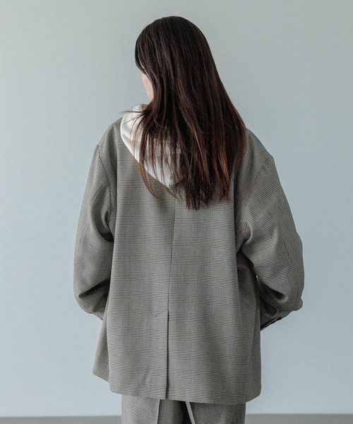 LOWRYS FARM（ローリーズファーム）の「【LFM(U)】ＴＲＷブレストテーラージャケット　 455576（テーラードジャケット・メンズ・ブラウン/その他/チャコールグレー・MEDIUM/LARGE）」の21枚目の写真