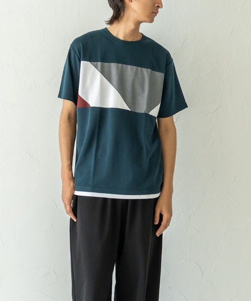 HORIZON DREAM(ホライゾンドリーム)の「胸切替Tシャツ(Tシャツ/カットソー・メンズ・ブラック/グリーン/ホワイト・LARGE/MEDIUM)」の11枚目の写真
