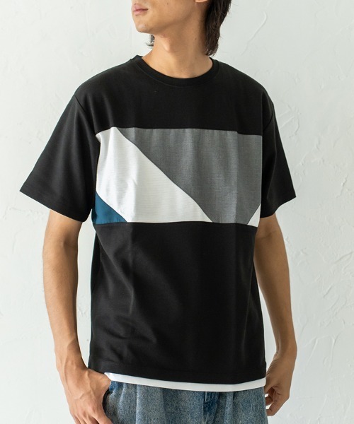 HORIZON DREAM(ホライゾンドリーム)の「胸切替Tシャツ(Tシャツ/カットソー・メンズ・ブラック/グリーン/ホワイト・LARGE/MEDIUM)」の16枚目の写真