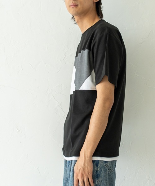 HORIZON DREAM(ホライゾンドリーム)の「胸切替Tシャツ(Tシャツ/カットソー・メンズ・ブラック/グリーン/ホワイト・LARGE/MEDIUM)」の18枚目の写真