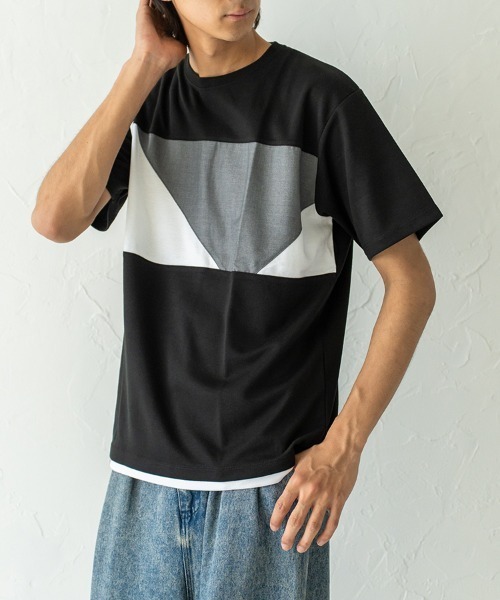 HORIZON DREAM(ホライゾンドリーム)の「胸切替Tシャツ(Tシャツ/カットソー・メンズ・ブラック/グリーン/ホワイト・LARGE/MEDIUM)」の19枚目の写真