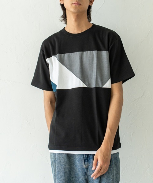 HORIZON DREAM(ホライゾンドリーム)の「胸切替Tシャツ(Tシャツ/カットソー・メンズ・ブラック/グリーン/ホワイト・LARGE/MEDIUM)」の21枚目の写真
