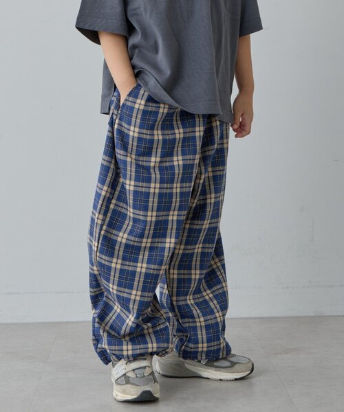 CIAOPANIC TYPY（チャオパニックティピー）の「【KIDS】《ジュニアサイズあり》裾ドロストチェックイージーパンツ(ユニセック)（その他パンツ・キッズ・グレー/ブルー/カーキ・MEDIUM/LARGE/X-LARGE/SMALL/XX-LARGE）」の20枚目の写真