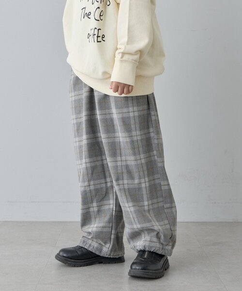 CIAOPANIC TYPY（チャオパニックティピー）の「【KIDS】《ジュニアサイズあり》裾ドロストチェックイージーパンツ(ユニセック)（その他パンツ・キッズ・グレー/ブルー/カーキ・MEDIUM/LARGE/X-LARGE/SMALL/XX-LARGE）」の22枚目の写真