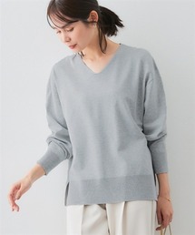 7days Life Styling | サイドスリットVネックニット（乾燥機OK・ウォッシャブル・静電気防止・毛玉になりにくい・UVカット）<大きいサイズ有>(ニット/セーター)