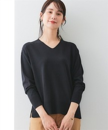7days Life Styling | サイドスリットVネックニット（乾燥機OK・ウォッシャブル・静電気防止・毛玉になりにくい・UVカット）<大きいサイズ有>(ニット/セーター)