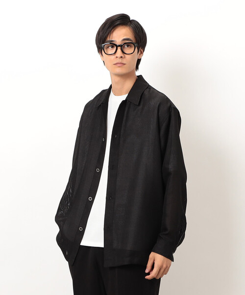 COMME CA ISM（コムサイズム）の「カラミメッシュ シャツブルゾン（ブルゾン・メンズ・ブラック・MEDIUM/LARGE）」の5枚目の写真