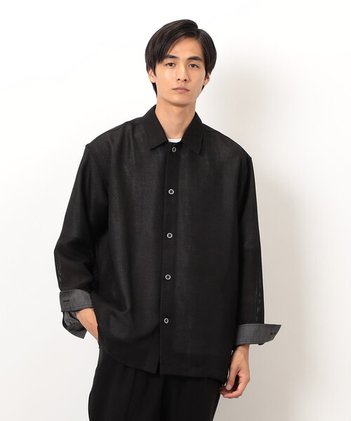 COMME CA ISM（コムサイズム）の「カラミメッシュ シャツブルゾン（ブルゾン・メンズ・ブラック・MEDIUM/LARGE）」の7枚目の写真