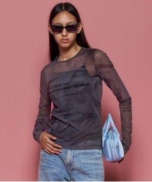 メゾンスペシャル ダークブラウン 長袖カットソー SALE】Sponsor Logo Print Long Sleeve T-shirt