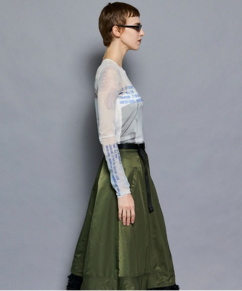 MAISON SPECIAL（メゾンスペシャル）の「ORDINARY DAYS/ORDINARY DAYSプリントシアートップス（Tシャツ/カットソー・レディース・マルチ/チャコールグレー/ホワイト・FREE）」の12枚目の写真