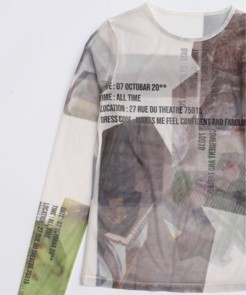 MAISON SPECIAL（メゾンスペシャル）の「ORDINARY DAYS/ORDINARY DAYSプリントシアートップス（Tシャツ/カットソー・レディース・マルチ/チャコールグレー/ホワイト・FREE）」の18枚目の写真