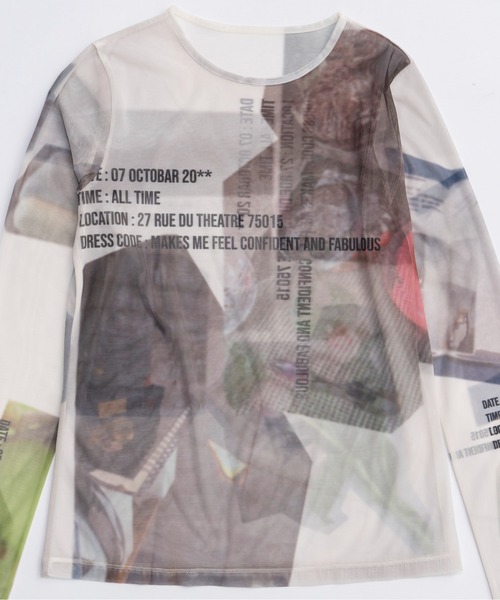 MAISON SPECIAL（メゾンスペシャル）の「ORDINARY DAYS/ORDINARY DAYSプリントシアートップス（Tシャツ/カットソー・レディース・マルチ/チャコールグレー/ホワイト・FREE）」の17枚目の写真