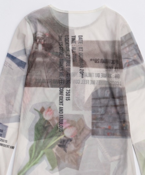 ORDINARY DAYSプリントシアートップス【MAISON SPECIAL】 PRE-ORDER】ORDINARY DAYS PRINT SHEER TOPS