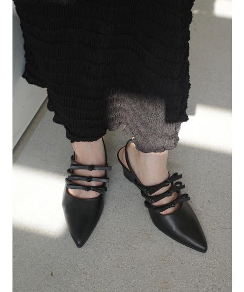 amel（エイメル）の「リボンストラップサンダル（サンダル・レディース・ブラック・FREE）」の2枚目の写真