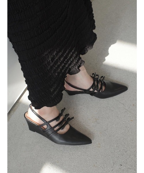 amel（エイメル）の「リボンストラップサンダル（サンダル・レディース・ブラック・FREE）」の3枚目の写真