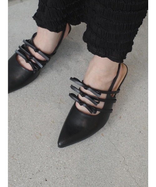 amel（エイメル）の「リボンストラップサンダル（サンダル・レディース・ブラック・FREE）」の4枚目の写真