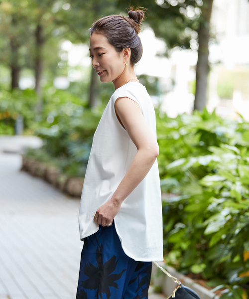 B.C STOCK(ベーセーストック)の「《追加》ウォッシャブル / 接触冷感 / ノースリーブプルオーバー(Tシャツ/カットソー・レディース・ブラック/ホワイト・FREE)」の15枚目の写真