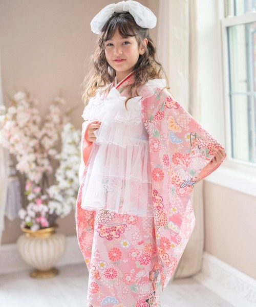 Catherine Cottage チュールフリルエプロン＆着物ワンピースセット チュールフリルエプロン＆着物ワンピースセット（着物）｜Catherine