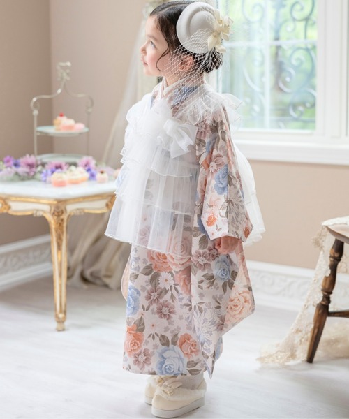 チュールフリルエプロン＆着物ワンピースセット（着物）｜Catherine